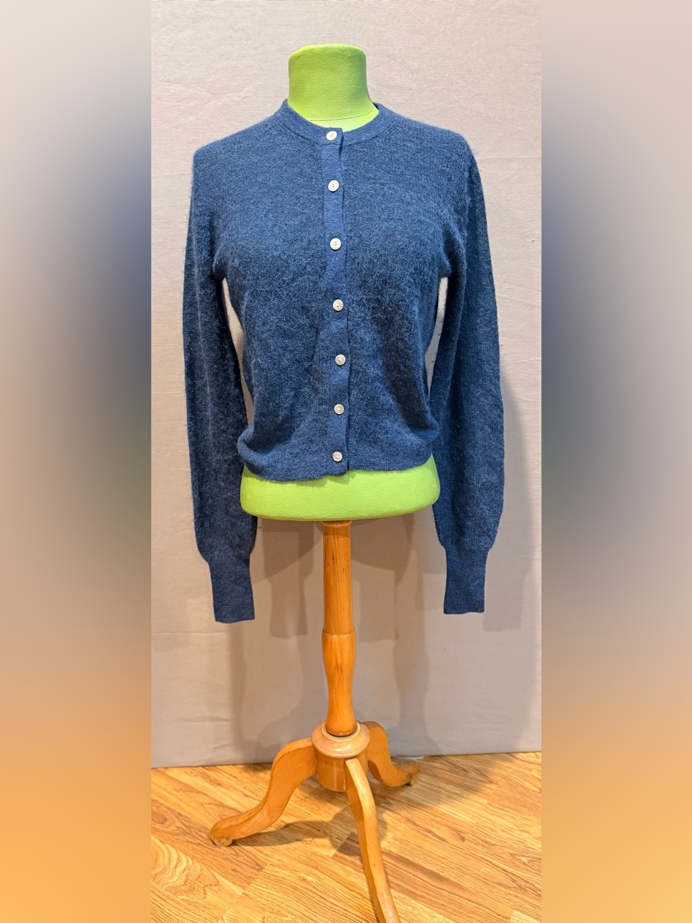 Madewell Navy Blue Button-Front Alpaca Blend Cardigan